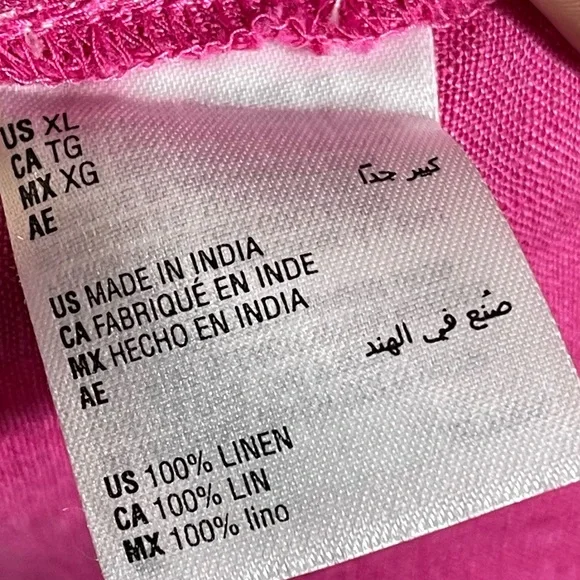 💯Linen Charter Club Fuchsia Button-Down Shirt - Picture 8 of 12